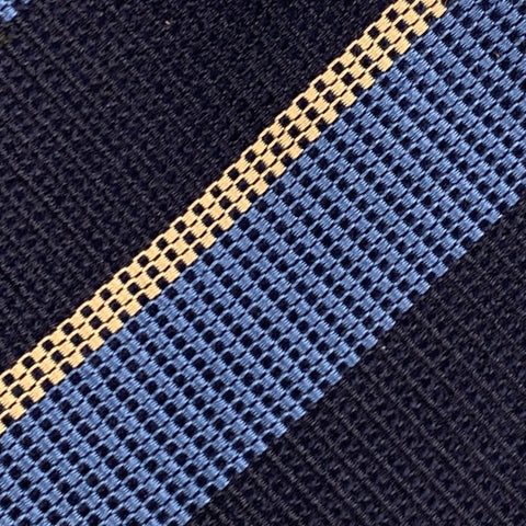 BIGI for BARNEY'S NEW YORK Navy Yellow Diagonal Stripe Silk Tie