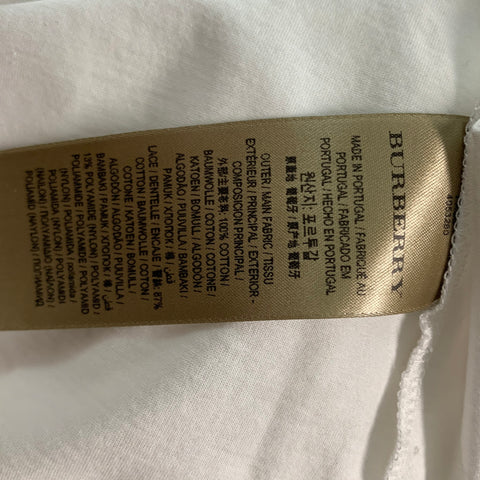 BURBERRY LONDON Size M White Cotton Sleeveless Casual Top