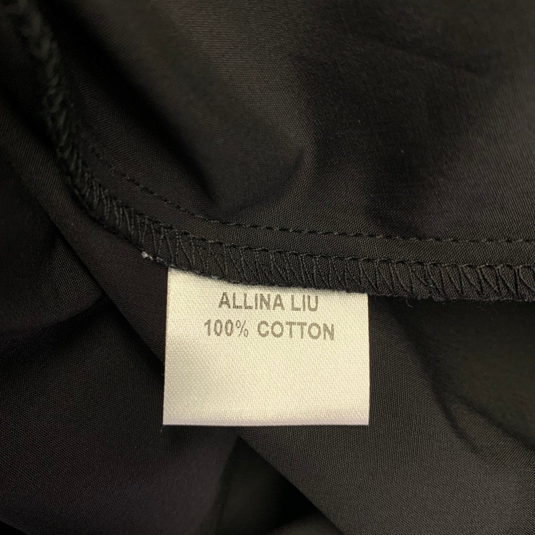 ALLINA LIU Size S Black Cotton Ruched Spaghetti Straps Long Dress