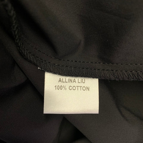 ALLINA LIU Size S Black Cotton Ruched Spaghetti Straps Long Dress