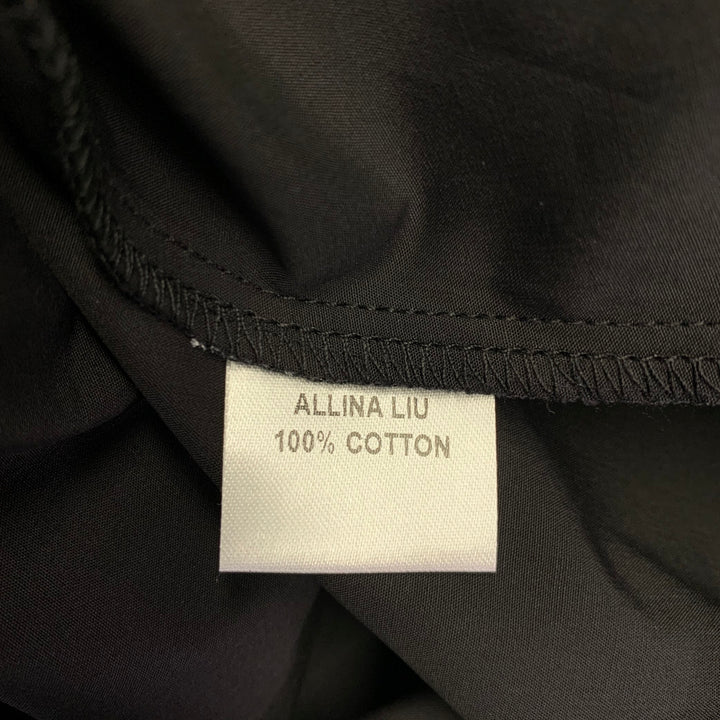 ALLINA LIU Size S Black Cotton Ruched Spaghetti Straps Long Dress