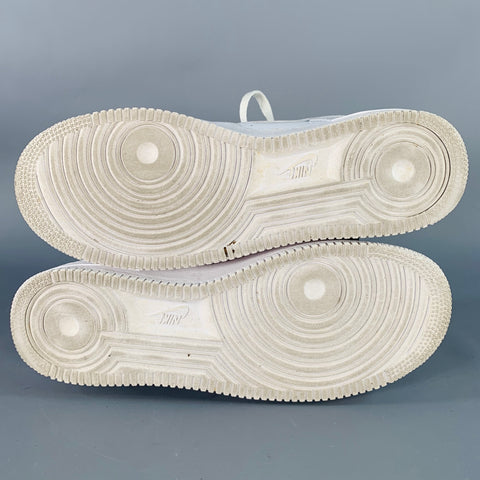 NIKE Size 10 White Leather Rubber Sole Platform Sneakers