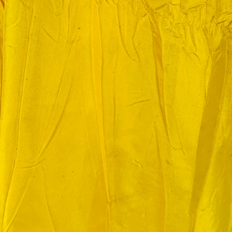 ISSEY MIYAKE Size XS Yellow Wrinkled Polyester Nehru Collar Oversized Long Sleeve Shirt