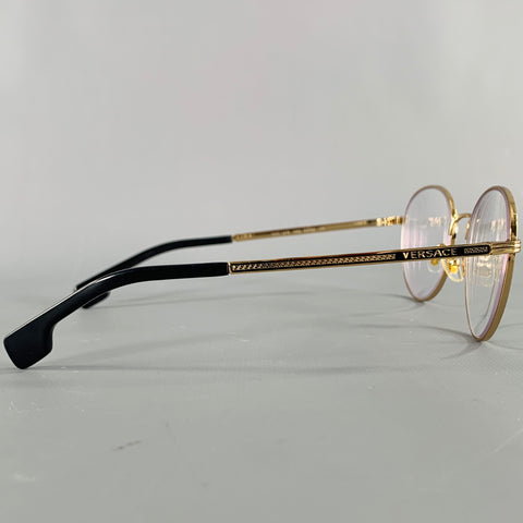 VERSACE Gold Black Metal Readers Frames