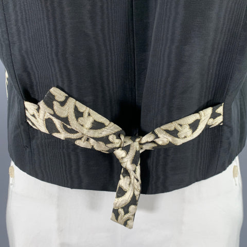 L'ESCALIER D'ARGENT Size 46 Gold Black Damask Jacquard Vest
