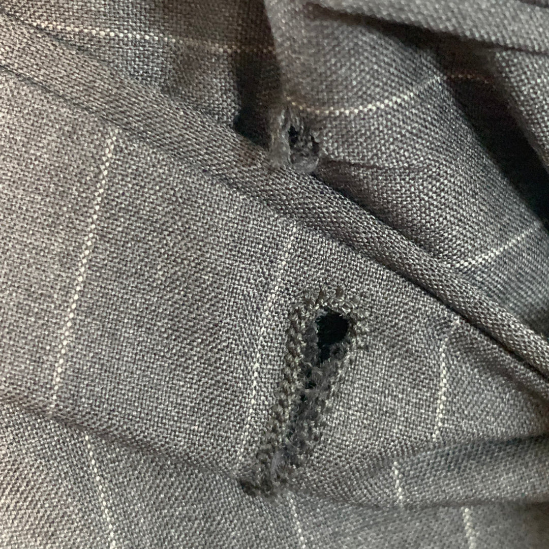 SARTORIO Size 44 Regular Grey Pinstripe Wool Notch Lapel Suit