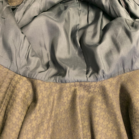 OKW Size XS Green Wool Button Down Houndstooth Mini Skirt Suit