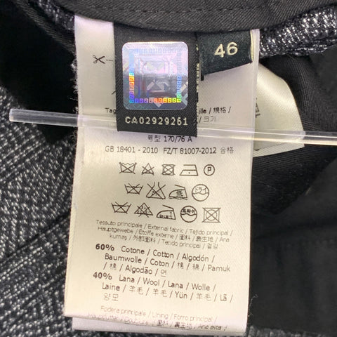 FENDI Size 30 Black Grey Glenplaid Cotton Wool Flat Front Dress Pants