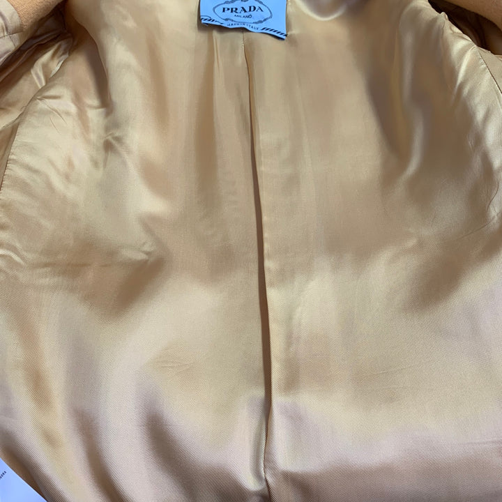 PRADA Size 2 Yellow Virgin Wool Angora Cashgora Single Breasted Coat