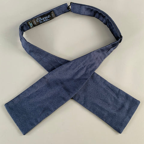 CHARVET Navy Textured Silk Bow Tie