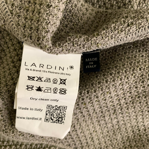 LARDINI Size M Green Olive Knit Cotton flax Notch Lapel Jacket