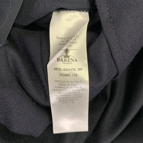 BARENA Taille 38 Blazer en laine mélangée bleu marine à revers crantés