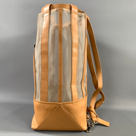 PHILLIP LIM SS2017 Tan Light Grey Mesh Leather Backpack