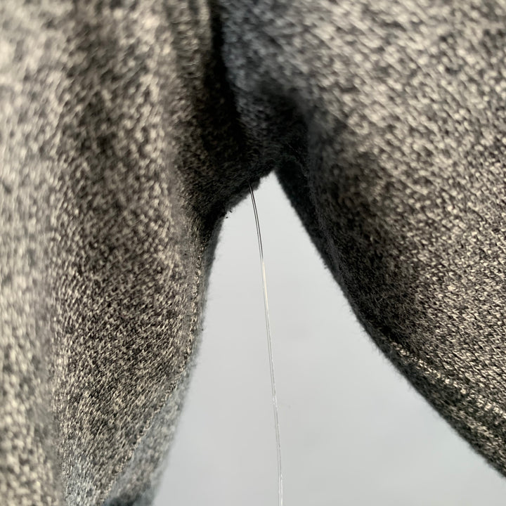 KENZO Size M Grey Heather Logo Patch Cotton Crew Neck Pullover