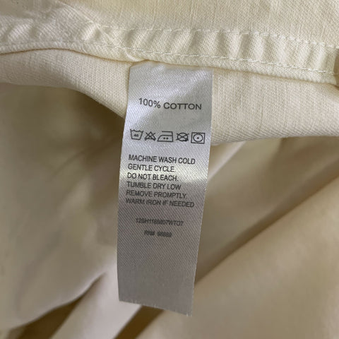 TODD SNYDER Size S Cream Ivory Solid Cotton Pointed Collar Long Sleeve Shirt