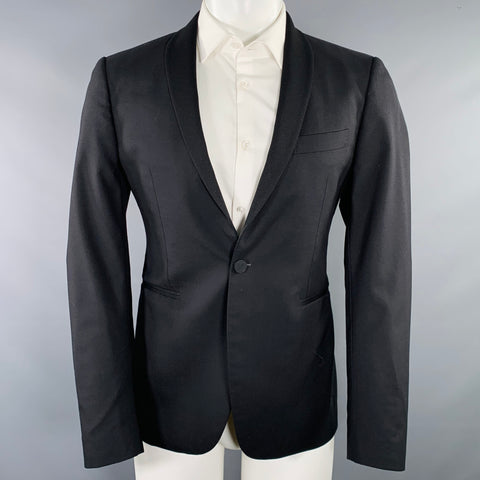 TAGLIATORE Size 38 Black Wool Shawl Collar Sport Coat