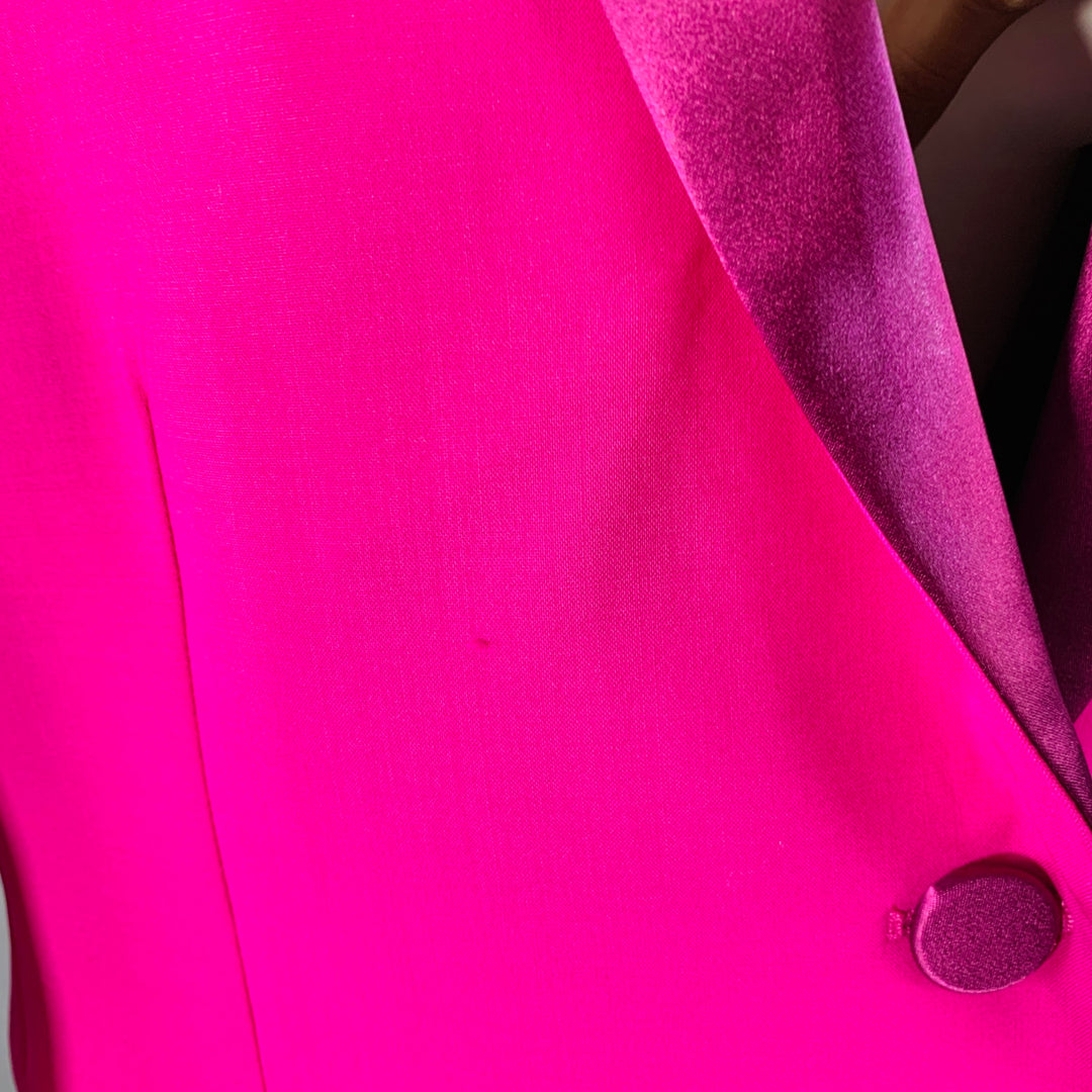 MSGM Size 8 Magenta Wool Blend Shawl Collar Jacket Blazer