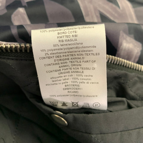 LANVIN Size 40 Grey Black Print Polyamide Blend Bomber Jacket