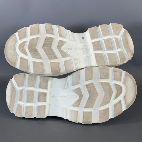 ALEXANDER MCQUEEN Size 8 White Canvas Lace Up Lace Up Shoes