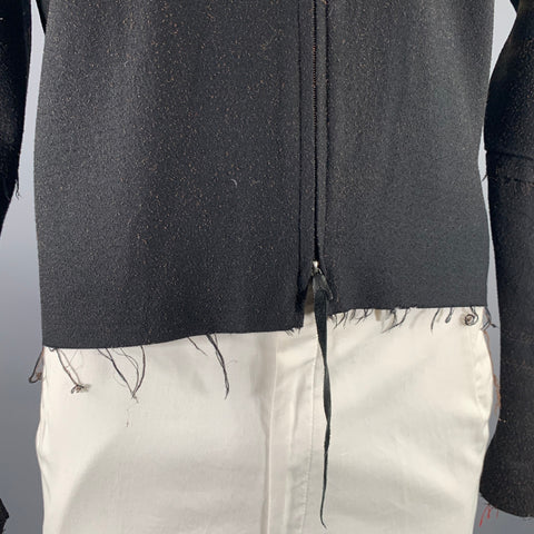 M.A+ Size M Black Brown Speckled Cotton Zip Up Jacket