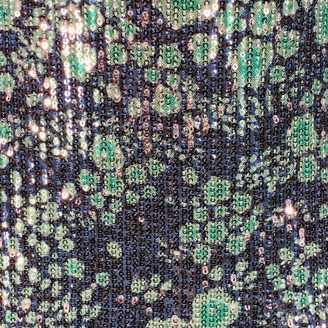 BAUM UND PFERDGARTEN Size M Navy Green Sequined Abstract Floral Cocktail Dress