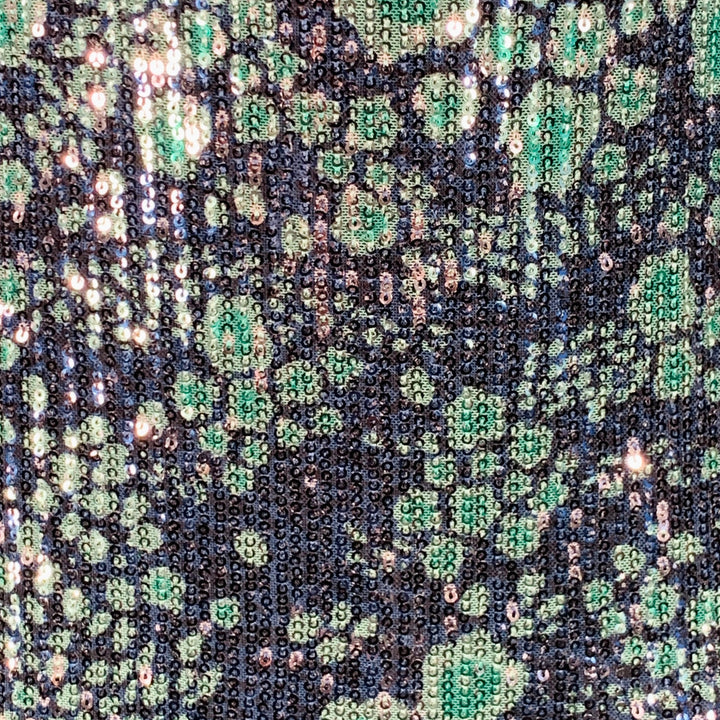 BAUM UND PFERDGARTEN Size M Navy Green Sequined Abstract Floral Cocktail Dress