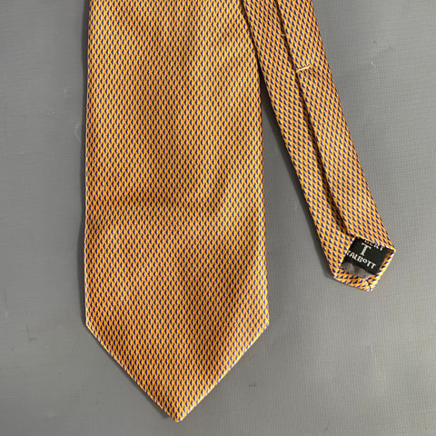 ROBERT TALBOTT Orange Blue Geometric Silk Tie