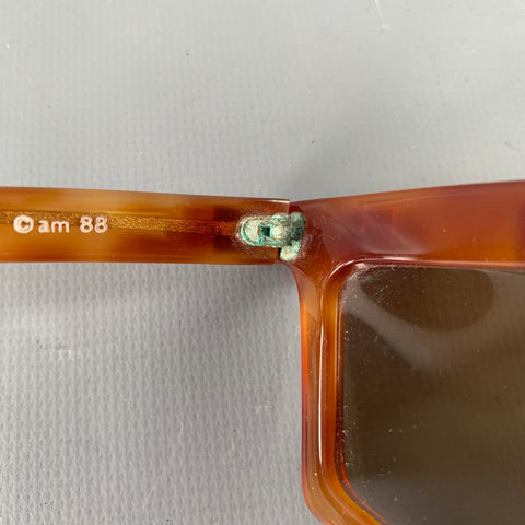 CLAUDE MONTANA Brown Tortoise Shell Studded Acetate Sunglasses