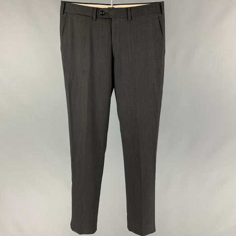 SUITSUPPLY Size 28 Grey Wool Flat Front Dress Pants
