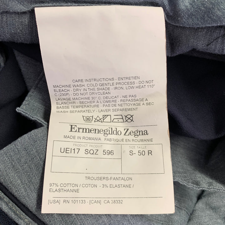 ERMENEGILDO ZEGNA Size 34 Grey Charcoal Cotton Blend Casual Pants