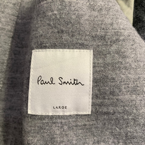 PAUL SMITH Size L Grey Heather Wool Blend Single Breasted Notch Lapel Buttoned Jacket