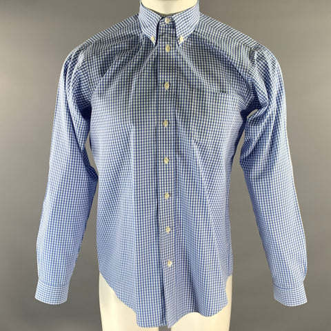 BROOKS BROTHERS Size XS Blue White Gingham Cotton Button Down Long Sleeve Shirt