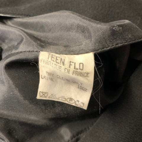 TEENFLO Size S Black Wool Ribbed Turtleneck Midi Dress