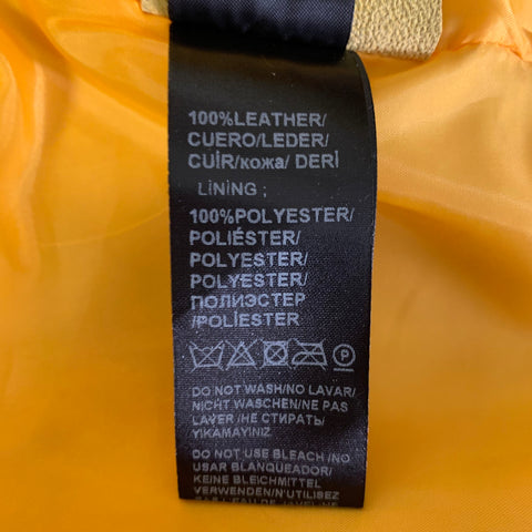 RON TOMSON Size 36 Yellow Leather Moto Racer Jacket