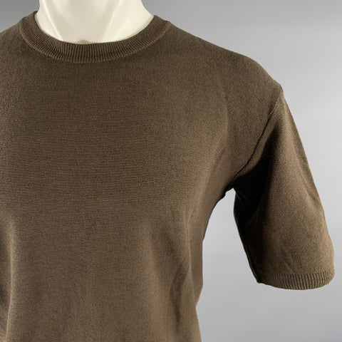 ISSEY MIYAKE Size M Brown Knit Short Sleeve T-Shirt
