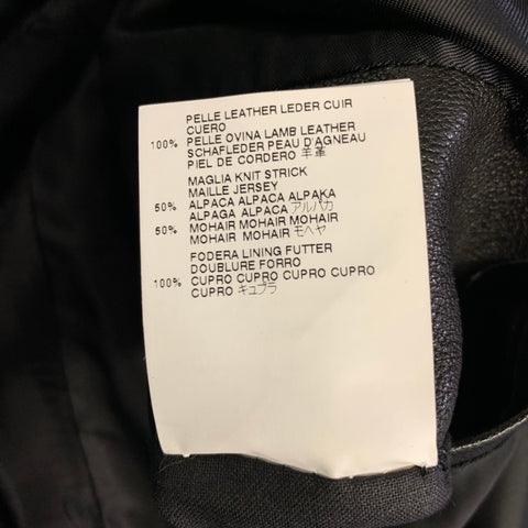 VIKTOR & ROLF Chest Size 38 Size S Black Knit Leather Bomber Jacket