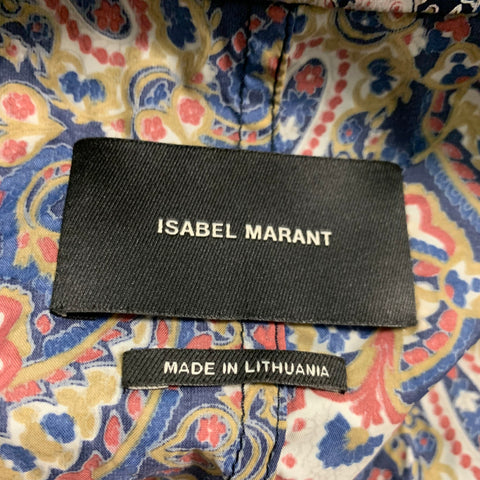 ISABEL MARANT Taille S Manteau à capuche métallisé en polyamide marine argenté