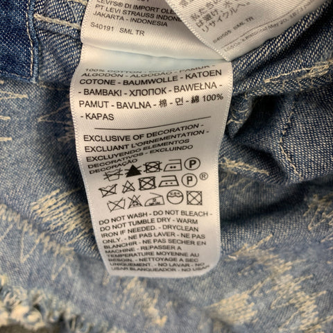 LEVI STRAUSS x FACETASM SS20 Size XS Mutation Blue Cotton Distressed Western Shirt