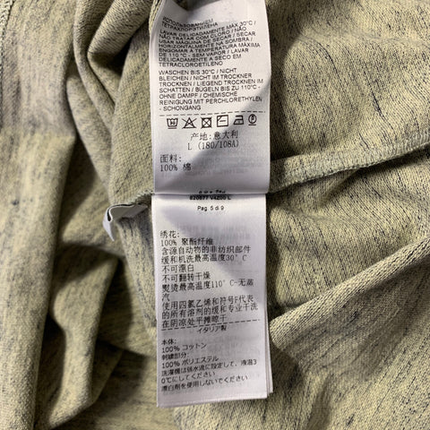 BOTTEGA VENETA Size L Green Grey Heather Cotton Buttoned Polo