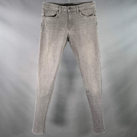 J BRAND Size 31 Tyler Grey Cotton Blend Tapered Slim Five Pockets Jeans