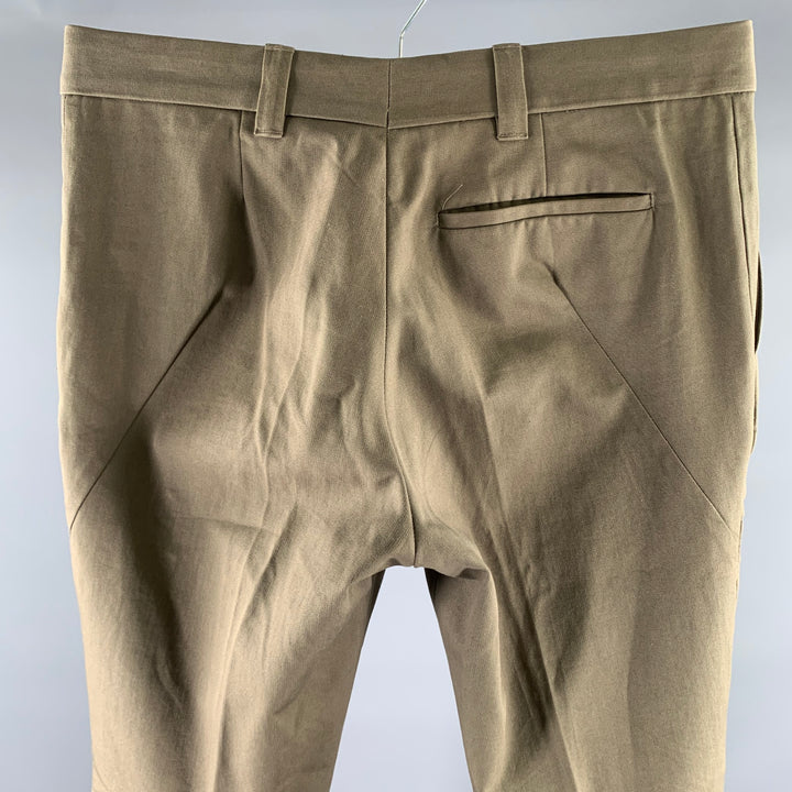 HAIDER ACKERMANN Size 33 Khaki Green Cotton Casual Pants