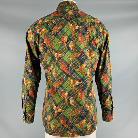 PHINEAS COLE Size M Green Multi Color Plaid Cotton Button Up Long Sleeve Shirt