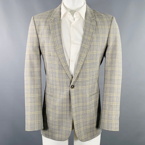 MAISON MARTIN MARGIELA Size 38 Grey Yellow Plaid Sport Coat