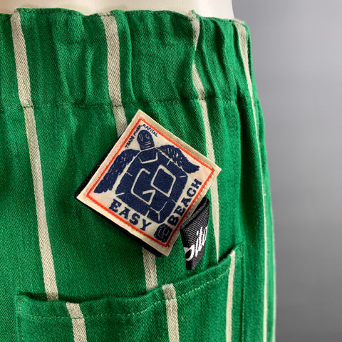 KAPITAL Size S Green White Stripe Casual Pants