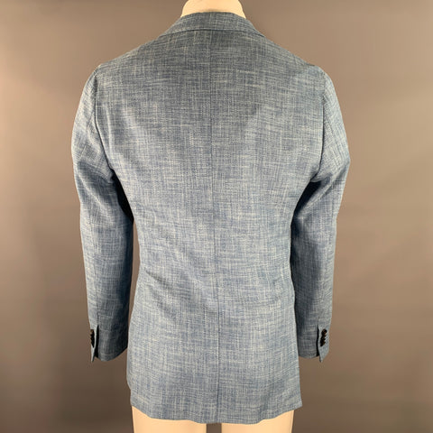 MAURIZIO BALDASSARI Chest Size 40  Blue Heather Cashmere / Cotton Sport Coat