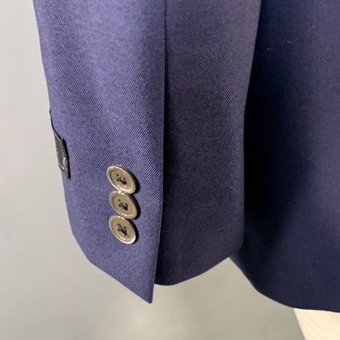 O'CONNELL'S Size 42 Long Navy Wool Notch Lapel Sport Coat