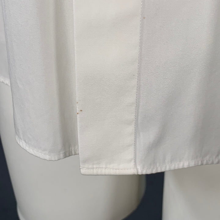 DIOR HOMME Size M White Applique Cotton Hidden Placket Long Sleeve Shirt