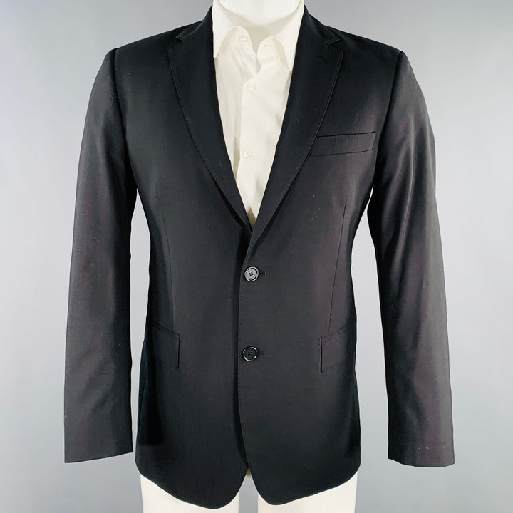 LOUIS VUITTON Size 38 Regular Black Wool Blend Sport Coat