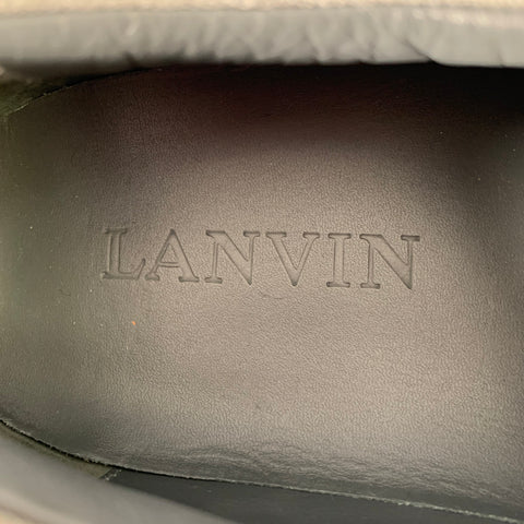 LANVIN Size 10 Grey Black Color Block Canvas Lace-Up Sneakers