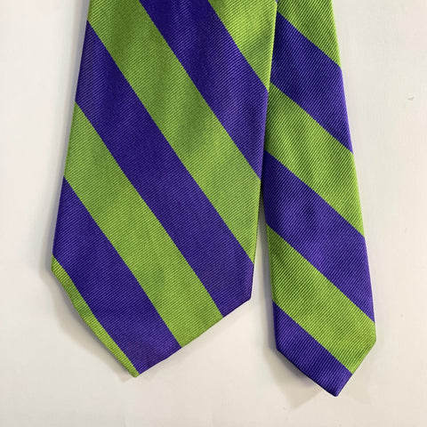POLO Green Purple Stripe Silk Tie